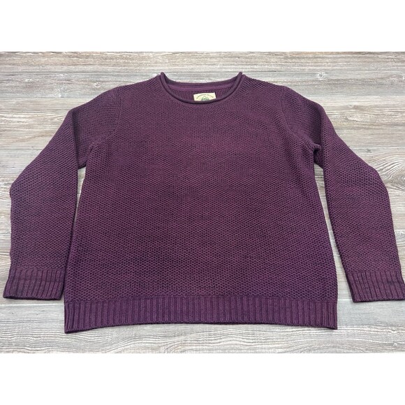 O'Hanlon Mills Sweater Mens L Burgundy Crew Neck Cotton Blend Dad Grandpacore - Picture 1 of 12